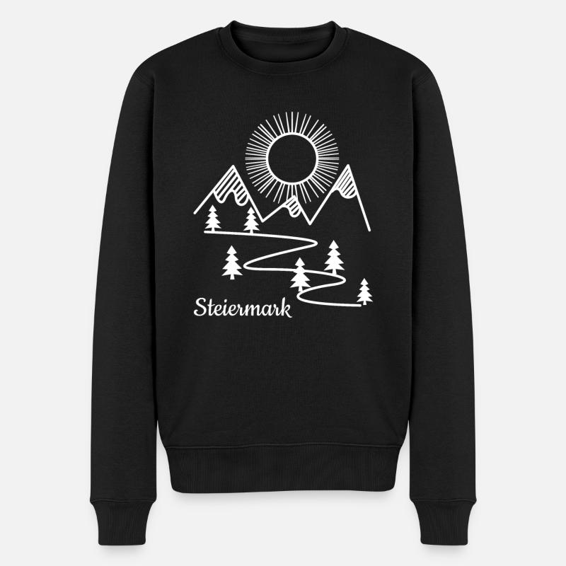 Steiermark Berge Styria - Männer Premium Bio Pullover - Schwarz