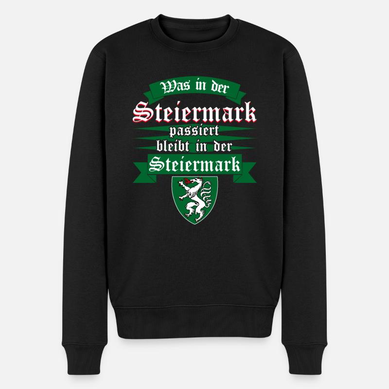 Steiermark Urlaub Österreich - Männer Premium Bio Pullover - Schwarz