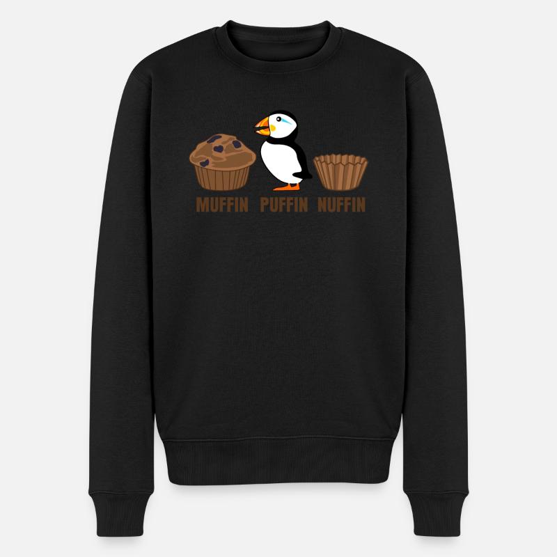 Puffin Muffin Witz Papageientaucher - Männer Premium Bio Pullover - Schwarz