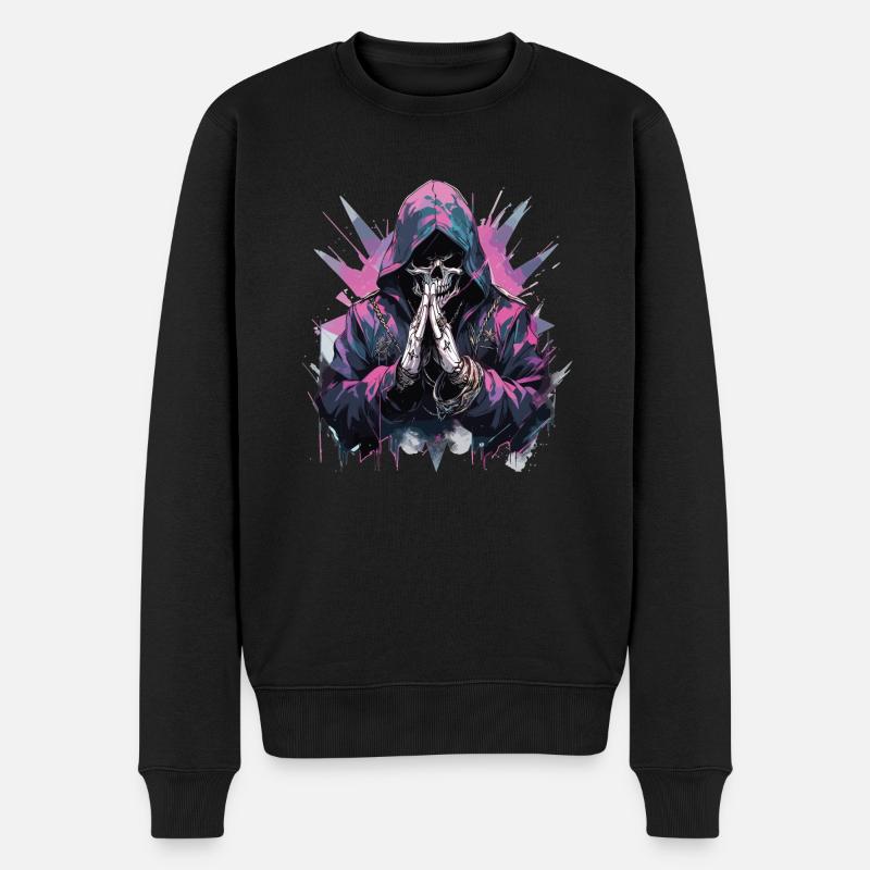 Crâne Crâne Crânes Crâne Squelette - Pull Premium bio Homme - noir