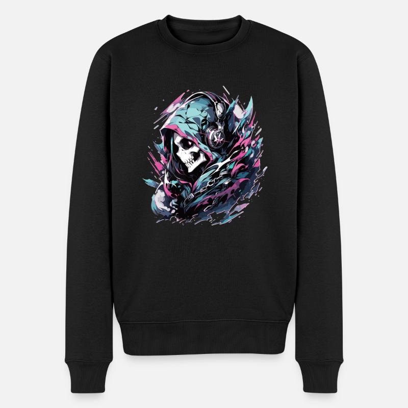 Crâne Crâne Crânes Crâne Squelette - Pull Premium bio Homme - noir
