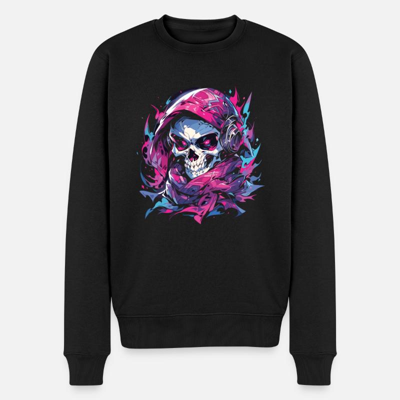 Crâne Crâne Crânes Crâne Squelette - Pull Premium bio Homme - noir