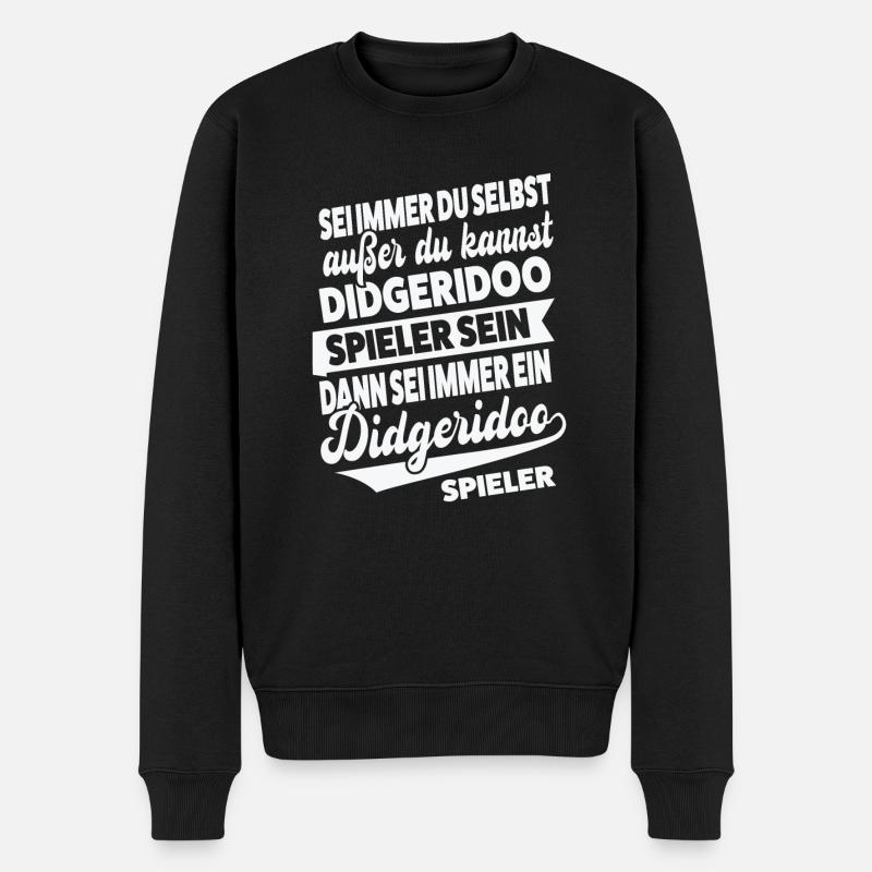 Didgeridoo Musiker Musiktherapie Geschenk - Männer Premium Bio Pullover - Schwarz
