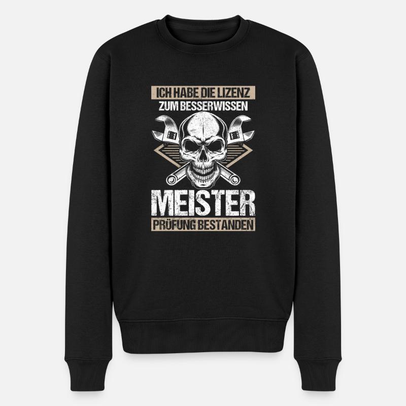 Meisterprüfung Geschenkidee Lizenz - Männer Premium Bio Pullover - Schwarz