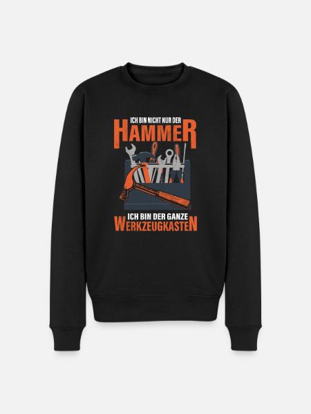 Hammer Werkzeugkasten Handwerker - Männer Premium Bio Pullover - Schwarz