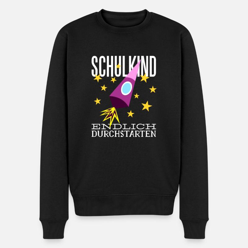 Schulkind Endlich Durchstarten - Männer Premium Bio Pullover - Schwarz