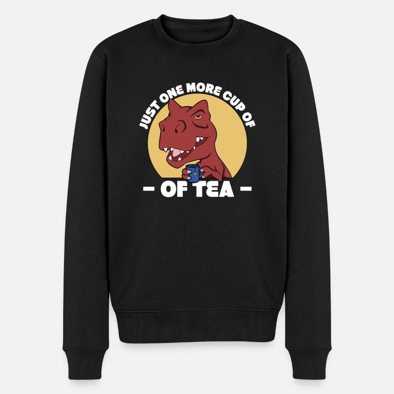 Nur noch eine Tasse Tee - Männer Premium Bio Pullover - Schwarz