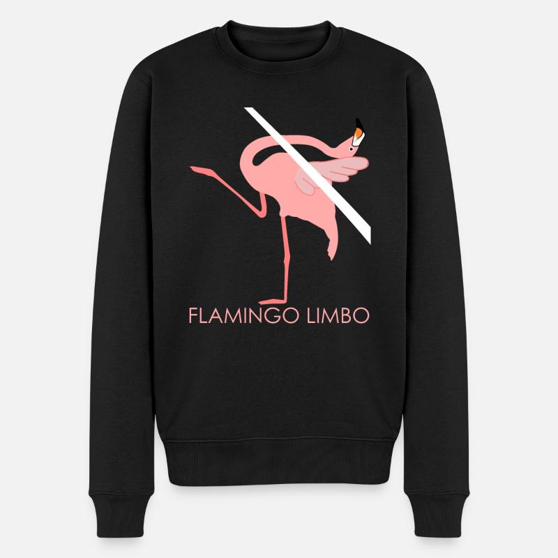 Flamingo Limbo Flamingos - Männer Premium Bio Pullover - Schwarz