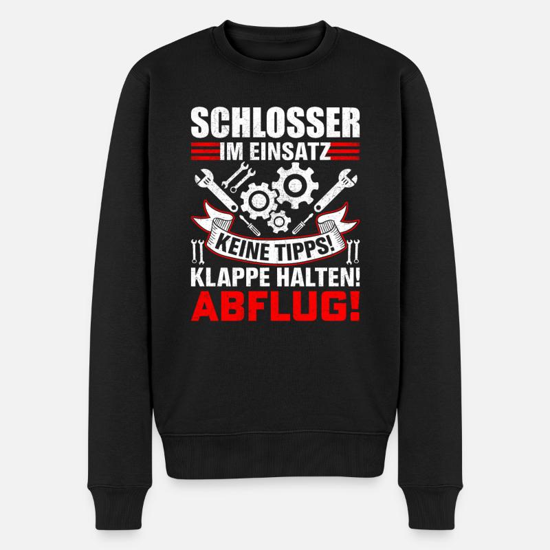 Schlosser im Einsatz Geschenkidee - Männer Premium Bio Pullover - Schwarz