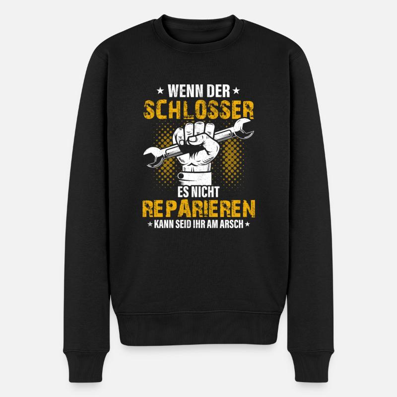 Schlosser reparieren Schlosserei - Männer Premium Bio Pullover - Schwarz