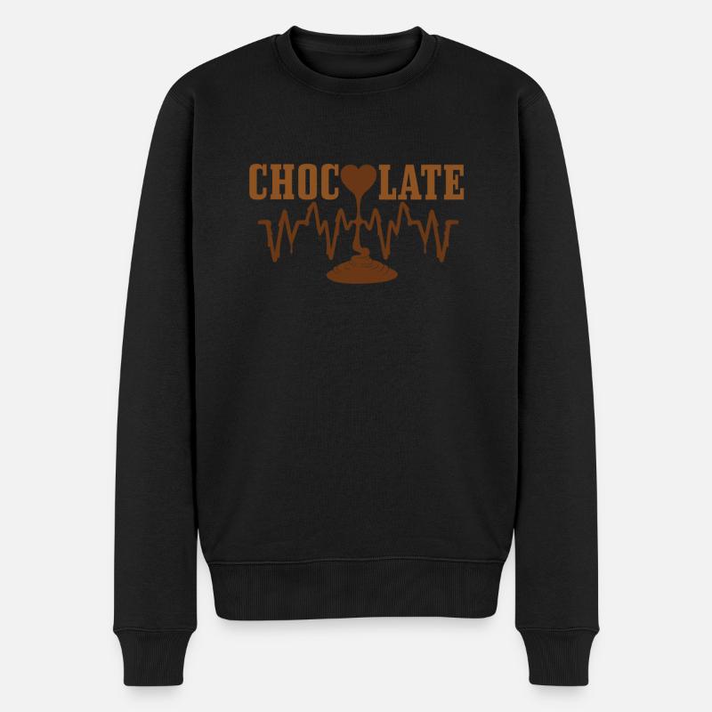 Rythme cardiaque au chocolat - Pull Premium bio Homme - noir