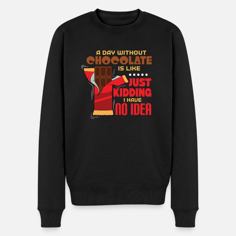 Schokolade - Männer Premium Bio Pullover - Schwarz