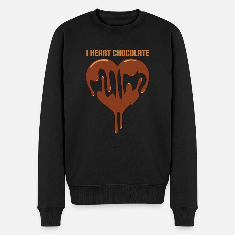 Ich liebe Schokolade - Männer Premium Bio Pullover - Schwarz