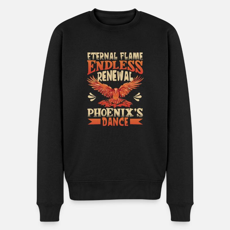 Phönix Vogel Fabelwesen - Männer Premium Bio Pullover - Schwarz