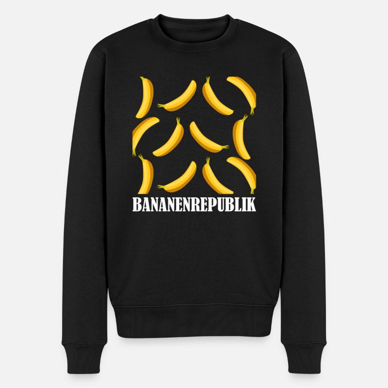 Bananenrepublik Banane Bananen - Männer Premium Bio Pullover - Schwarz