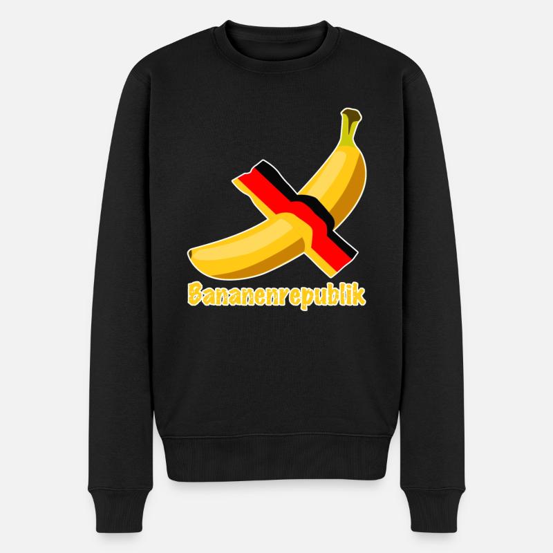 Bananenrepublik deutsche Flagge - Männer Premium Bio Pullover - Schwarz