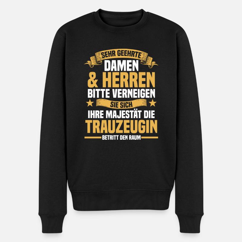 Hochzeit Junggesellenabschied Trauzeugin - Männer Premium Bio Pullover - Schwarz