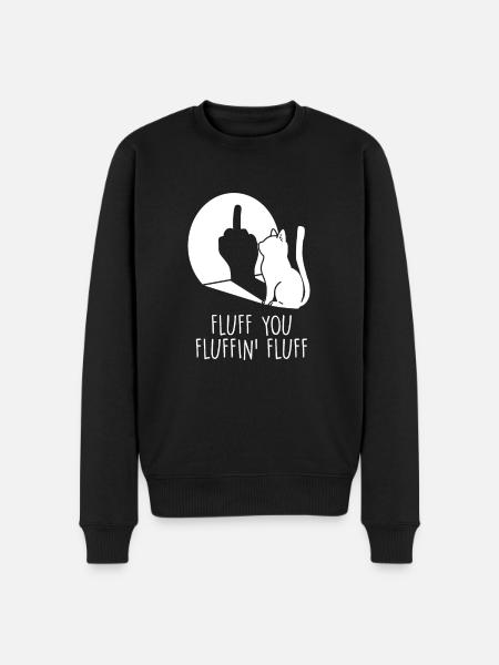 Fluff You Katze Mittelfinger - Männer Premium Bio Pullover - Schwarz