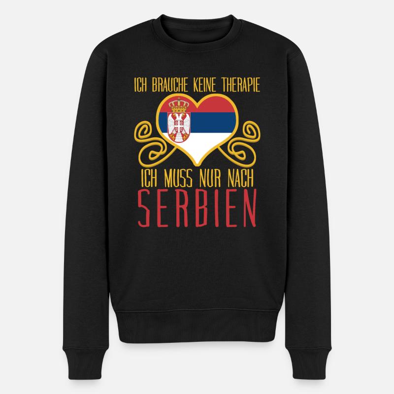 Serbien Urlaub - Männer Premium Bio Pullover - Schwarz