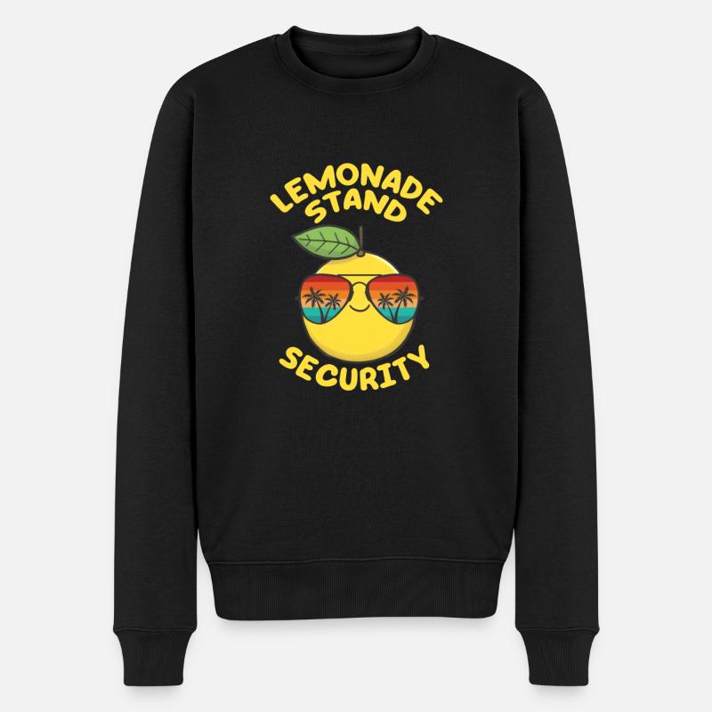 Limonadenstand Sicherheit Niedliche Zitrone Sommer - Männer Premium Bio Pullover - Schwarz
