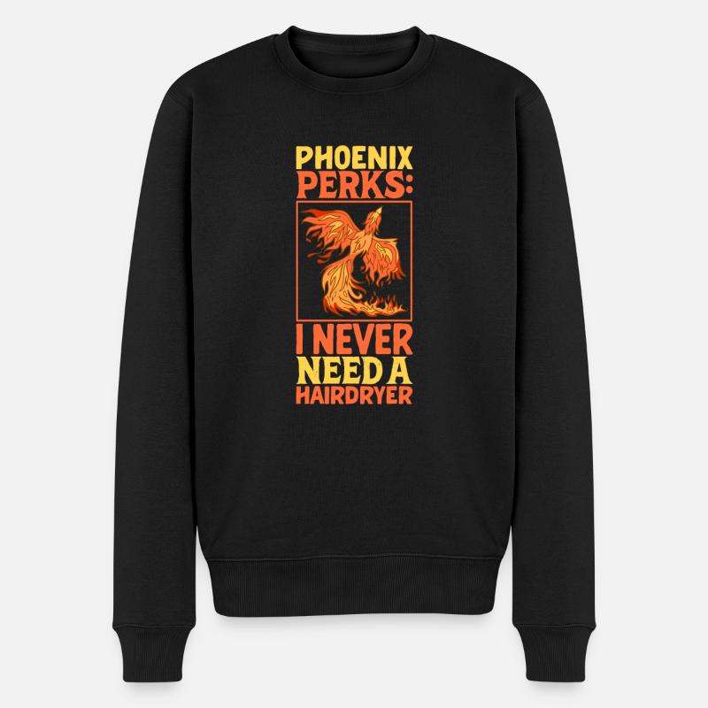 Phönix Vogel Fabelwesen - Männer Premium Bio Pullover - Schwarz