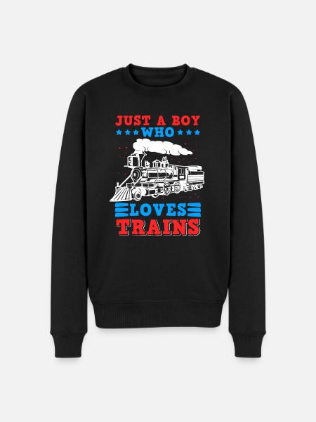 Modelleisenbahn Dampflok Eisenbahn Lustig - Männer Premium Bio Pullover - Schwarz