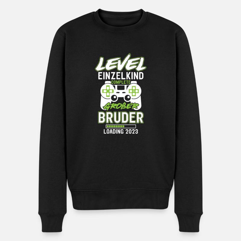 Großer Bruder 2023 Einzelkind Complete Gamer - Männer Premium Bio Pullover - Schwarz