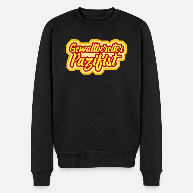 Pazifismus Witz - Männer Premium Bio Pullover - Schwarz