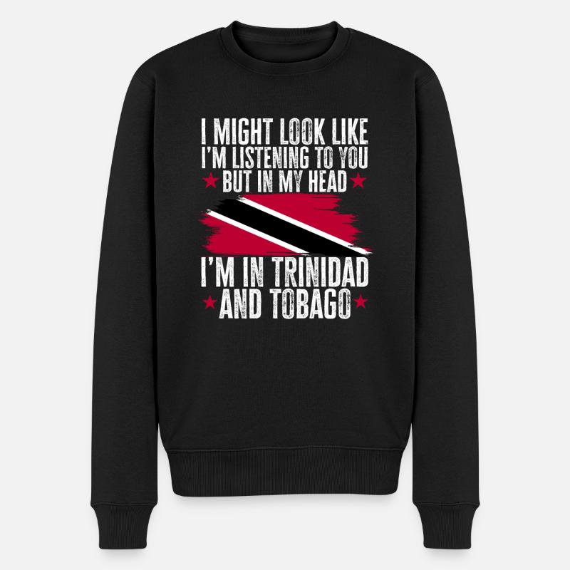 Trinidad und Tobago Flagge - Männer Premium Bio Pullover - Schwarz