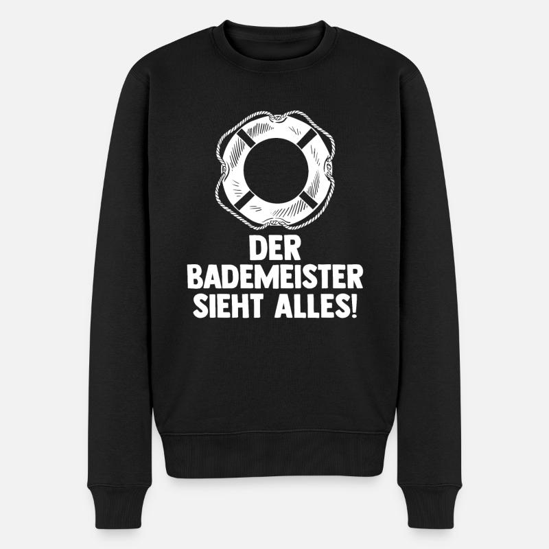 Rettungsschwimmer Bademeister - Männer Premium Bio Pullover - Schwarz
