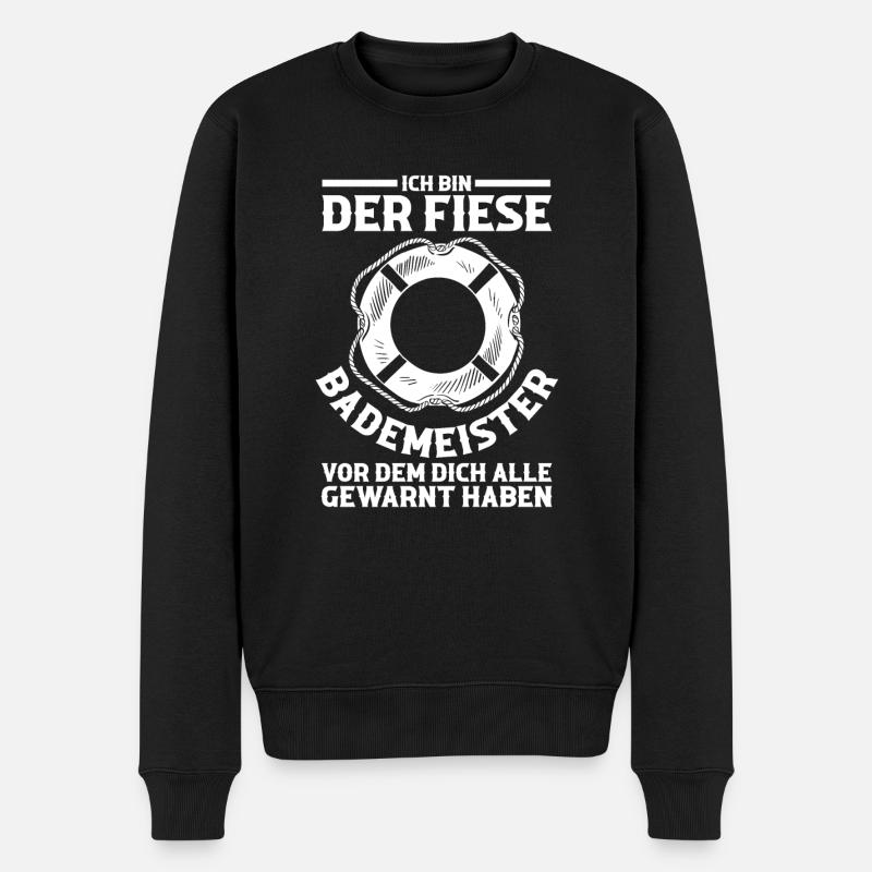 Rettungsschwimmer Bademeister - Männer Premium Bio Pullover - Schwarz
