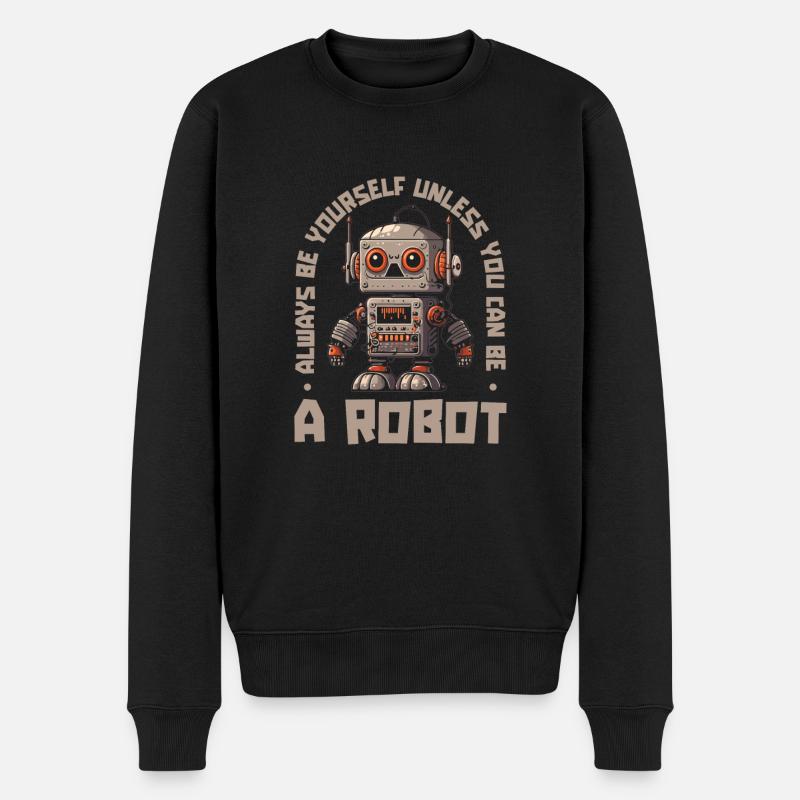 Robotik Ai Roboter Lustig - Männer Premium Bio Pullover - Schwarz