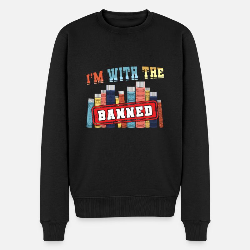 Mit dem verbotenen Buchliebhaber Leseverbot - Männer Premium Bio Pullover - Schwarz