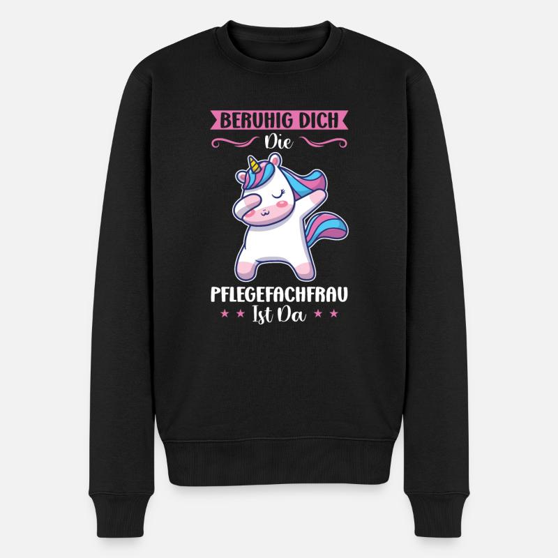 Krankenhaus Pflegefachfrau Pflegerin Geschenk - Männer Premium Bio Pullover - Schwarz