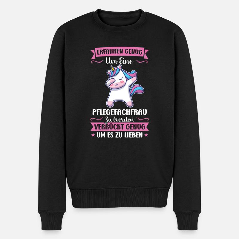 Krankenhaus Pflegefachfrau Pflegerin Geschenk - Männer Premium Bio Pullover - Schwarz