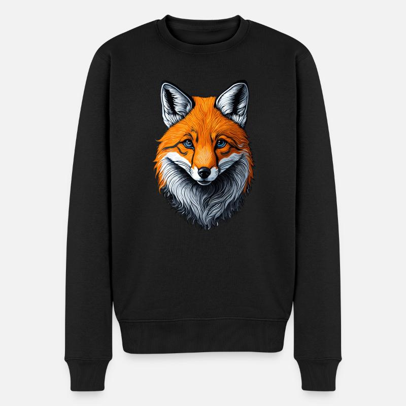 Mignon Fox Motif Forest Animal Fox Mignon Smart - Pull Premium bio Homme - noir