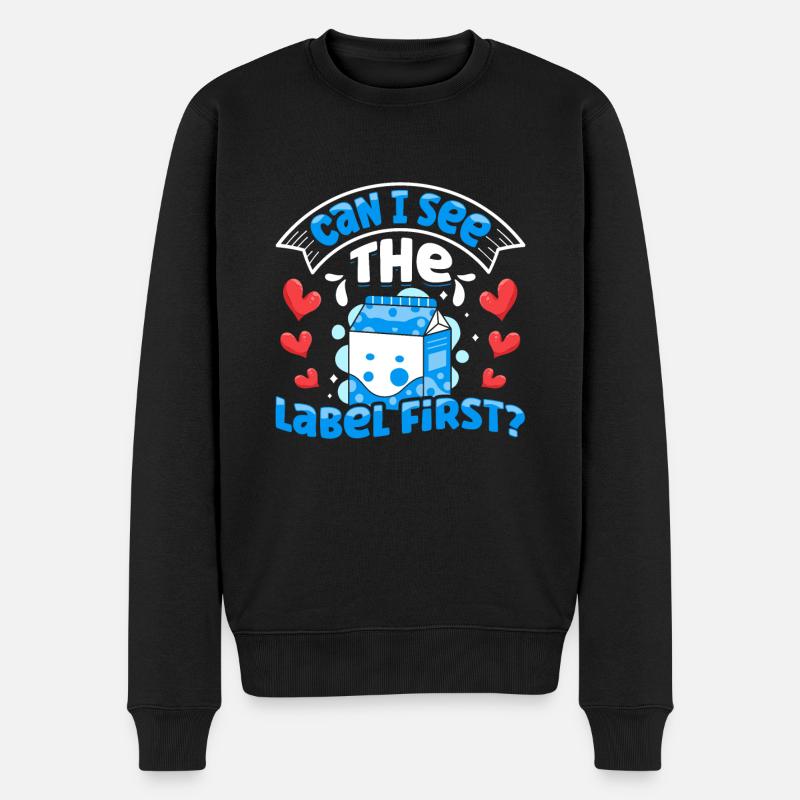 Lactose Intolerant Dairy - Männer Premium Bio Pullover - Schwarz