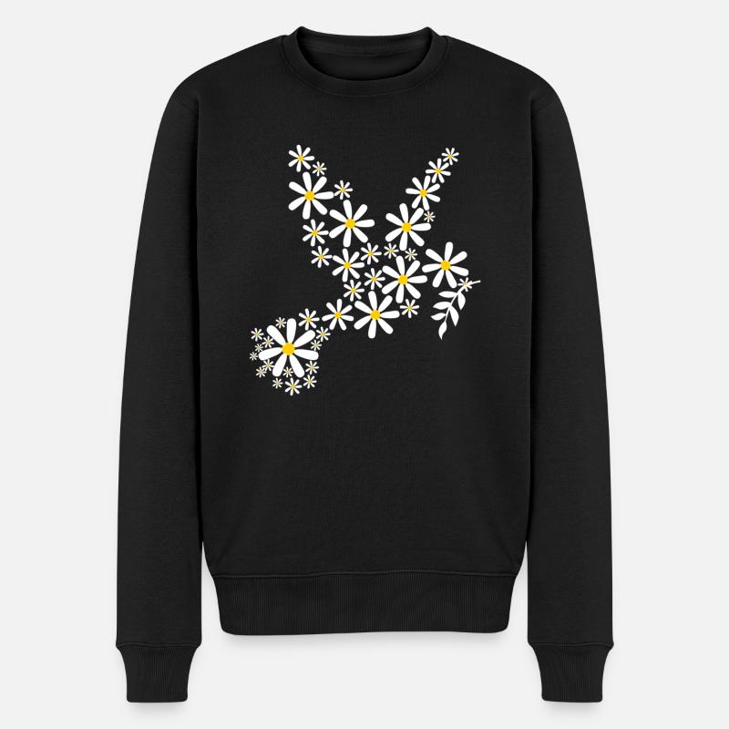 Friedenstaube Friedenssympol - Männer Premium Bio Pullover - Schwarz