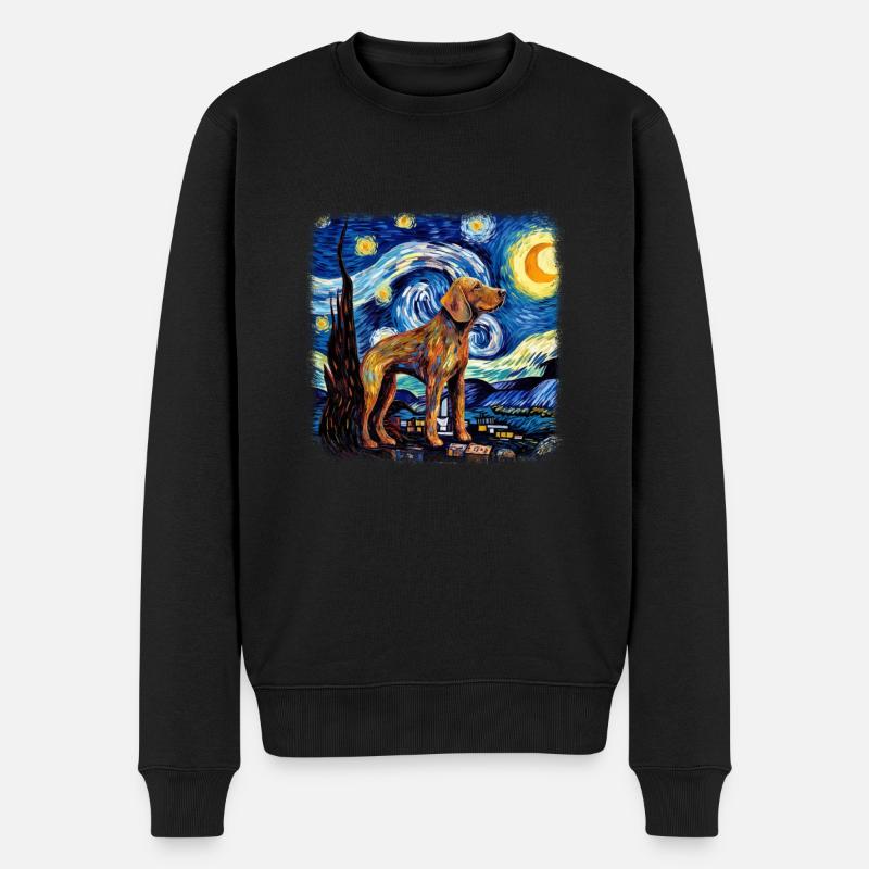 Bloodhound Van Gogh nuit étoilée - Pull Premium bio Homme - noir