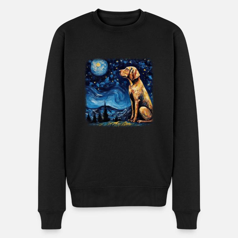 Bloodhound Van Gogh nuit étoilée - Pull Premium bio Homme - noir