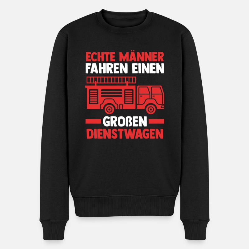 Feuerwehrauto Feuerwehrmann Feuerwehr - Männer Premium Bio Pullover - Schwarz