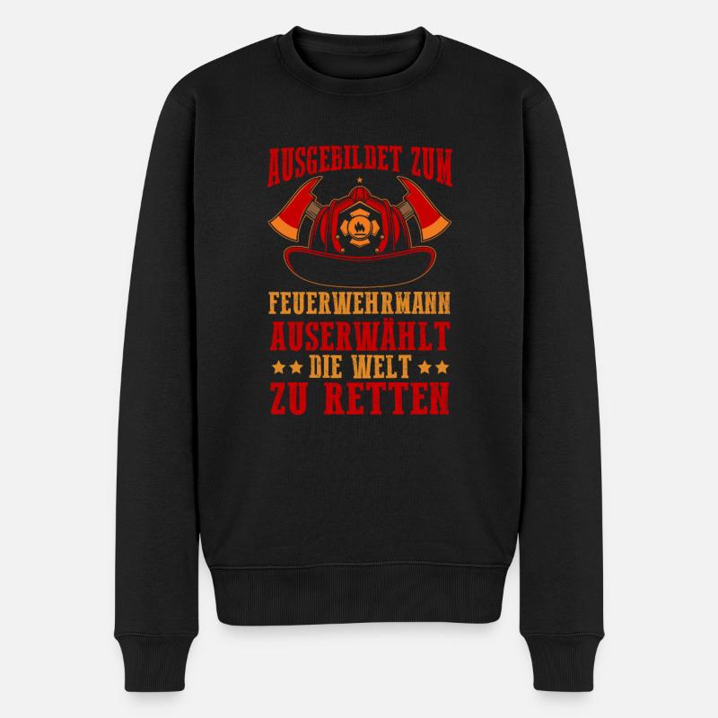 Feuerwehrmann Feuerwehr - Männer Premium Bio Pullover - Schwarz