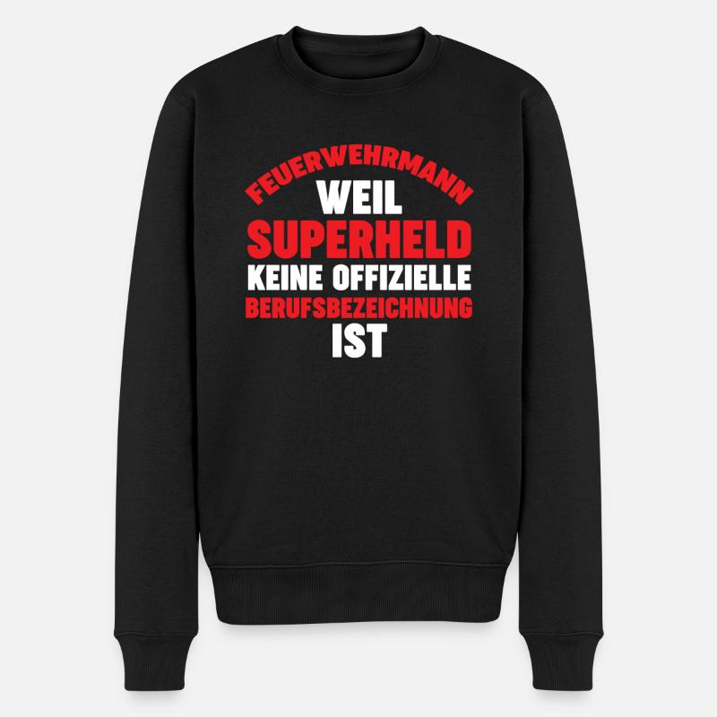 Feuerwehrmann Feuerwehr - Männer Premium Bio Pullover - Schwarz