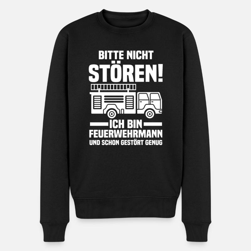 Feuerwehrmann Feuerwehr - Männer Premium Bio Pullover - Schwarz