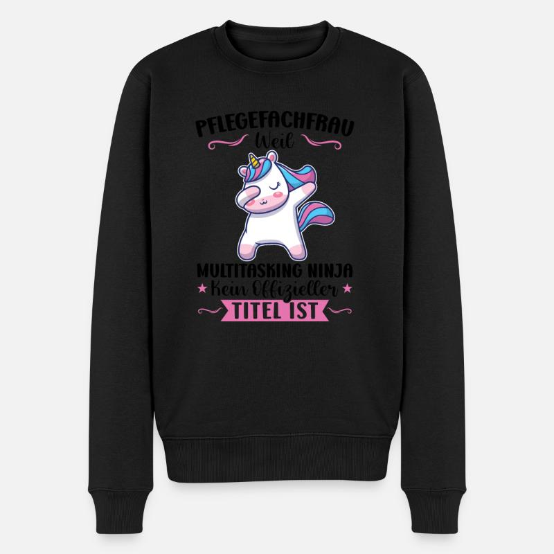 Krankenhaus Pflegefachfrau Pflegerin Geschenk - Männer Premium Bio Pullover - Schwarz
