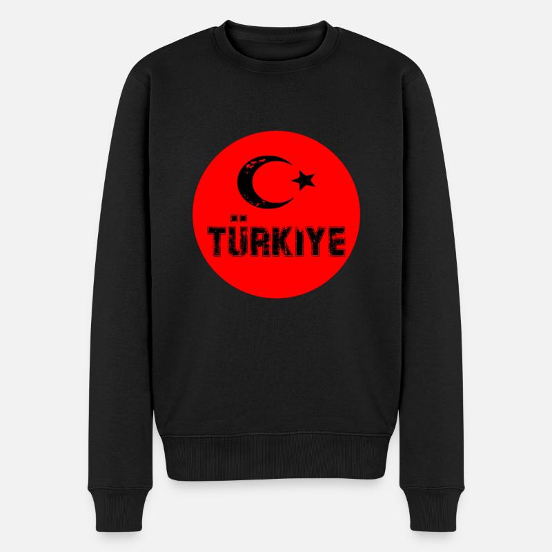 Türkiye symbole drapeau drapeau de dinde - Pull Premium bio Homme - noir