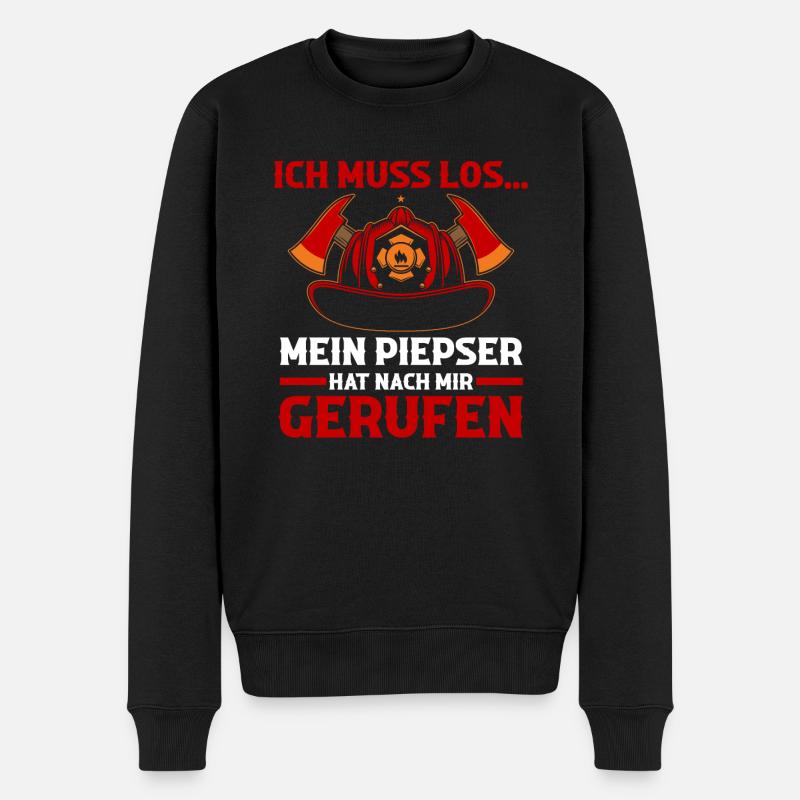 Feuerwehrmann Feuerwehr - Männer Premium Bio Pullover - Schwarz