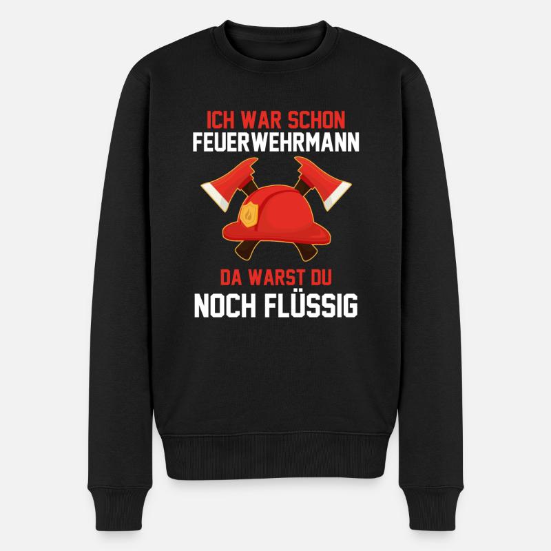 Feuerwehrmann Feuerwehr - Männer Premium Bio Pullover - Schwarz