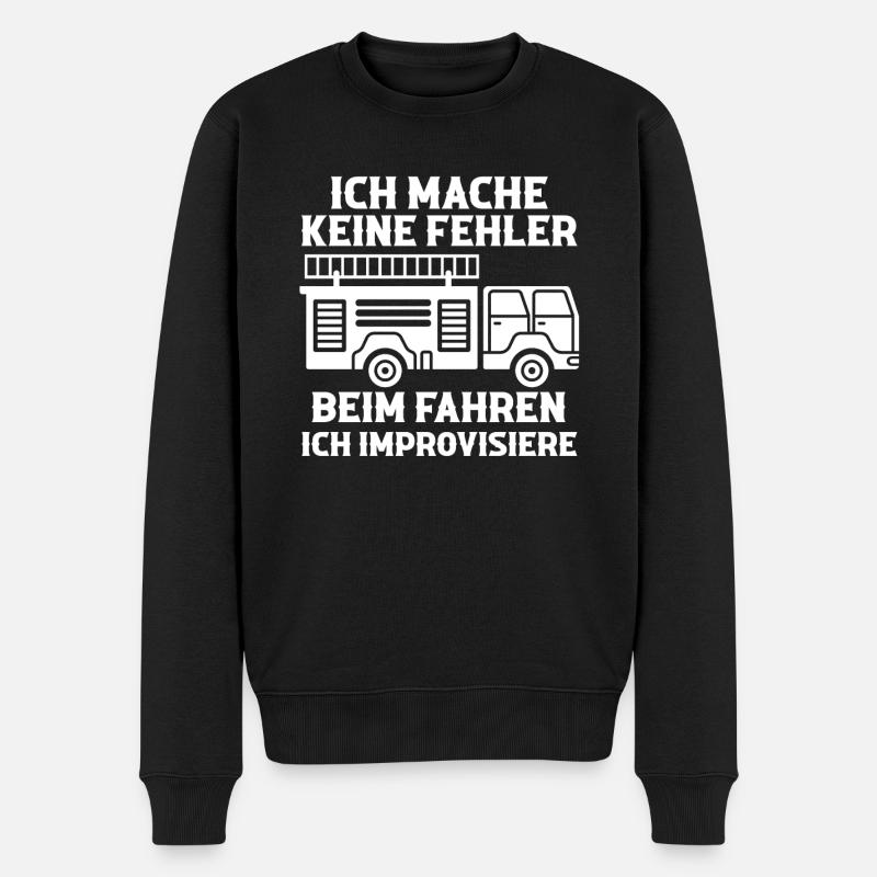 Feuerwehrmann Feuerwehr - Männer Premium Bio Pullover - Schwarz