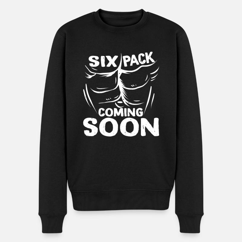 Six Pack Coming Soon 54 - Männer Premium Bio Pullover - Schwarz